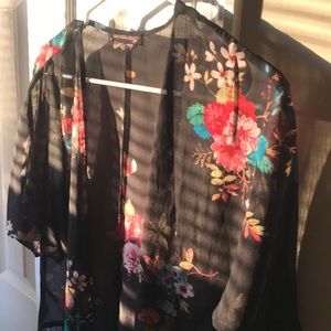 Sheer floral print Cardigan